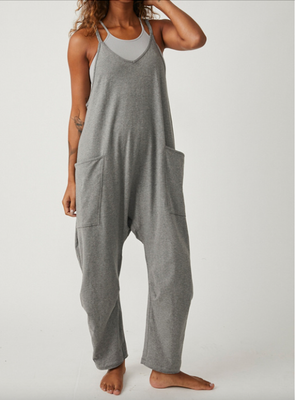 Free People Hot Shot Onesie Charcoal Heather
