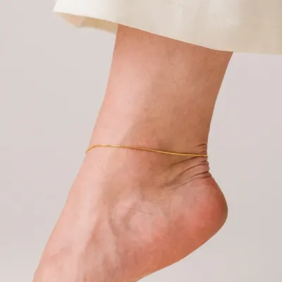 Lover&#39;s Tempo Box Chain Gold Filled Anklet