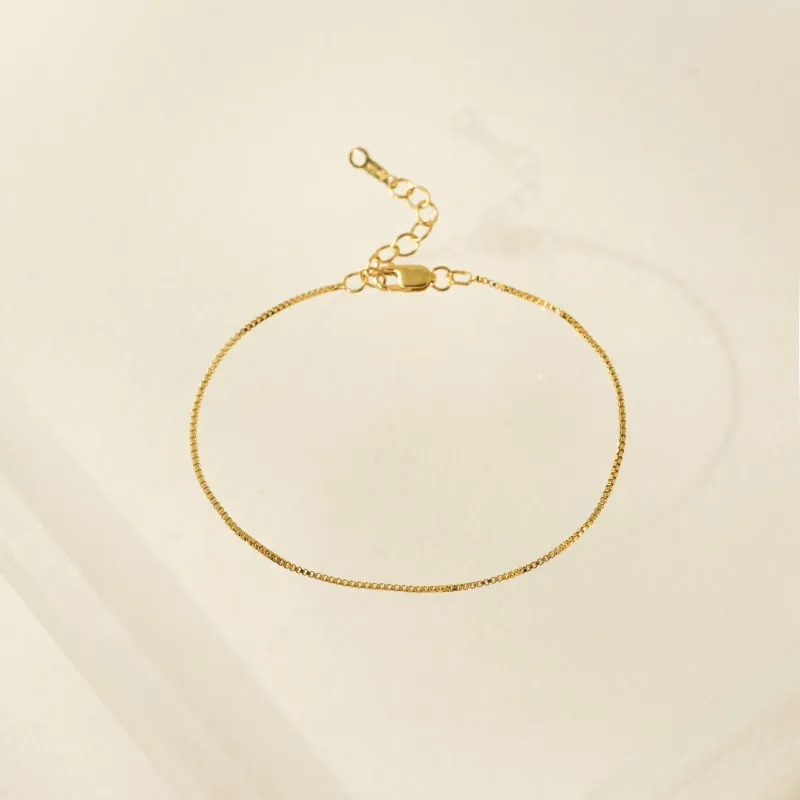 Lover's Tempo Box Chain Gold Filled Anklet