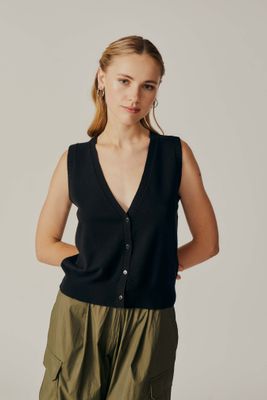 Deluc Berberis Knitted Black Vest