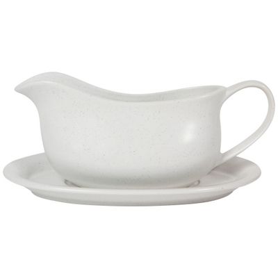 Danica White Gravy Boat with Saucer