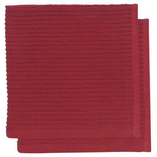 Danica Ripple Dishcloths Carmine Set/2