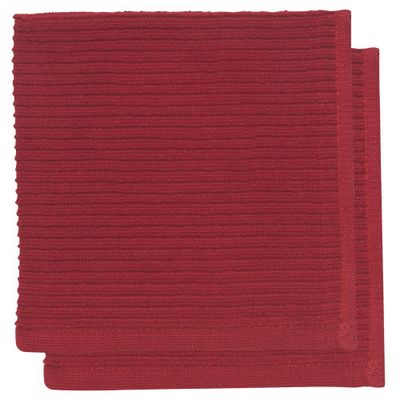 Danica Ripple Dishcloths Carmine Set/2