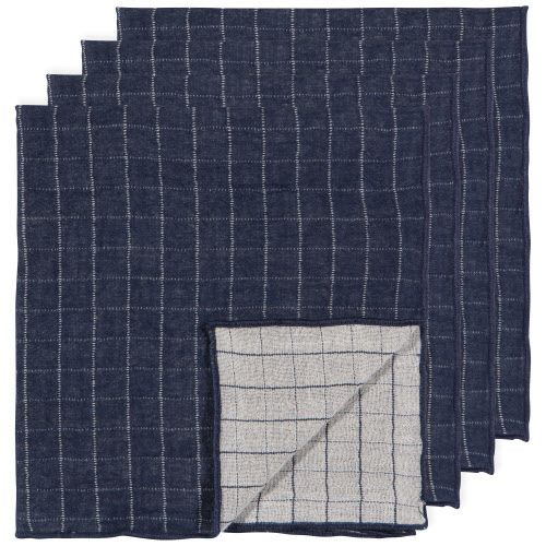 Danica Double Weave Midnight Napkin Set/4