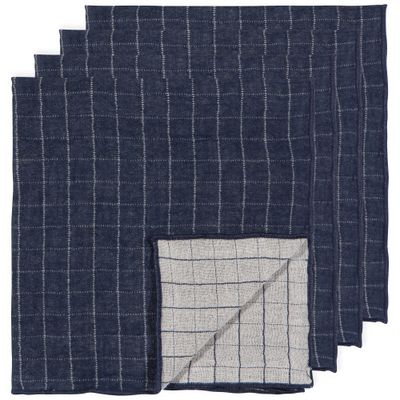 Danica Double Weave Midnight Napkin Set/4