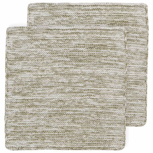 Danica Knit Dishcloth set/2, Color: Olive