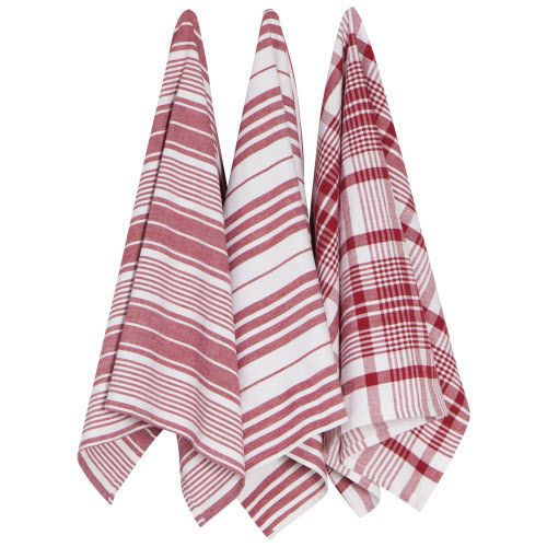 Danica Jumbo Dishtowels Carmine Set/3