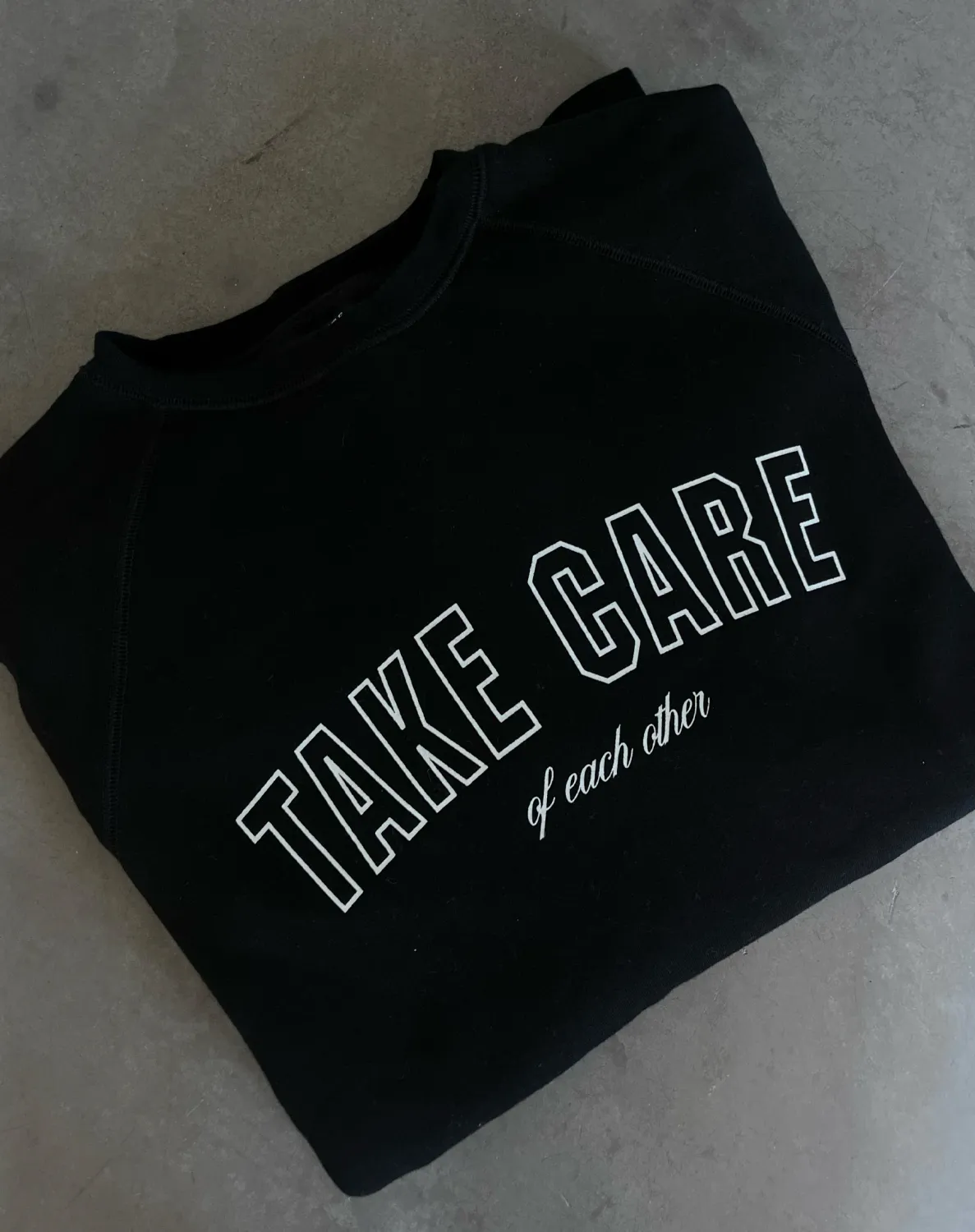 Brunette the Label Take Care of Each Other Crew Black