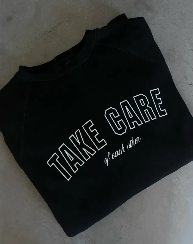 Brunette the Label Take Care of Each Other Crew Black