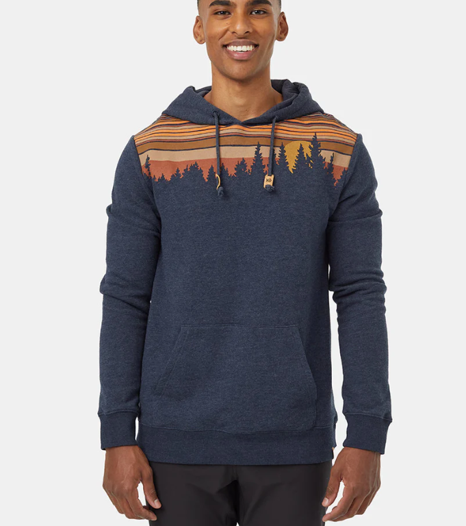 Ten Tree M Retro Juniper Hoodie Midnight Blue Heather/Sandstone
