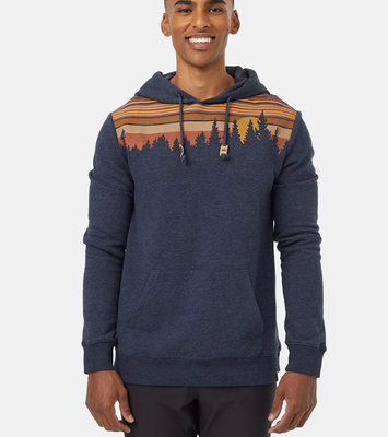 Ten Tree M Retro Juniper Hoodie Midnight Blue Heather/Sandstone