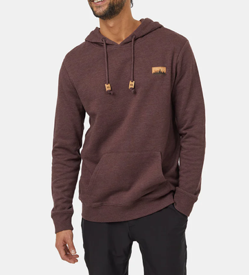 Ten Tree M Juniper Cork Patch Hoodie Deep Mahogany