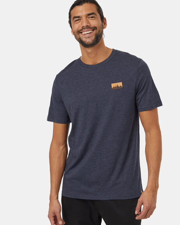 Ten Tree M Juniper Cork Patch T-Shirt Midnight Blue Heather