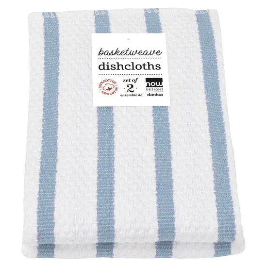 Dancia Basketweave Dishcloth Slate Blue Set/2