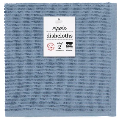 Danica Ripple Dishcloth Slate Blue Set/2
