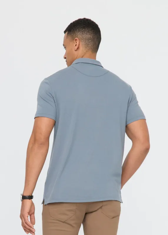 DUER Performance Polo Air Flow Pique Stone Blue