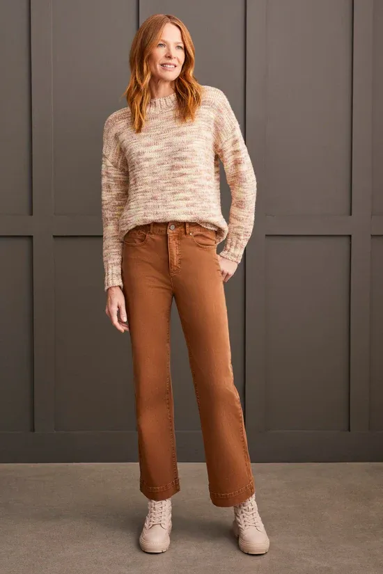 Tribal Walnut Fly Front 5 Pocket Pant