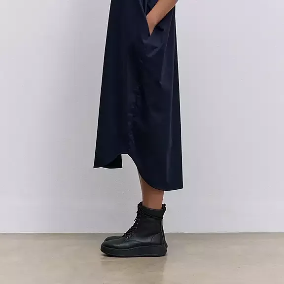 FitFlop F-Mode Leather Lace Up Flatform Boot Black