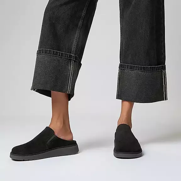 FitFlop Gen-FF Elastic Suede Mules Black