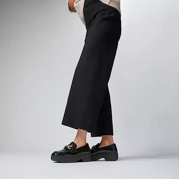 FitFlop Luma Chunky Wedge Loafers Black