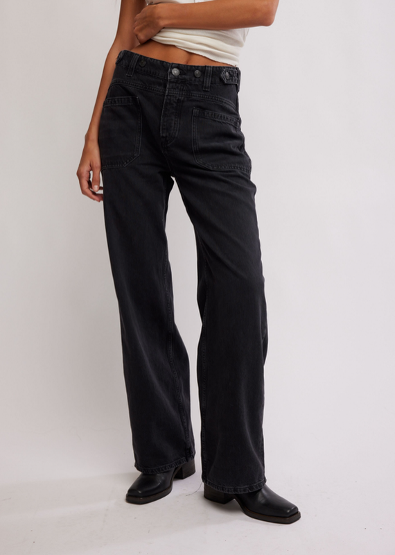 Free People Palmer Cuffed Jean Outer Space