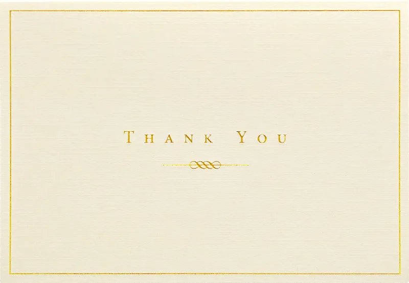 Peter Pauper Thank You Note Gold &amp; Cream