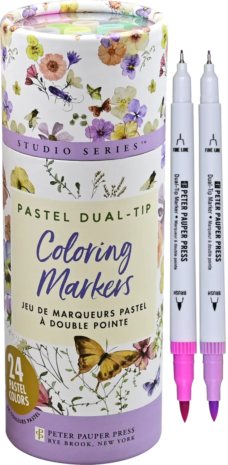 Peter Pauper Pastel Dual-Tip Coloring Markers