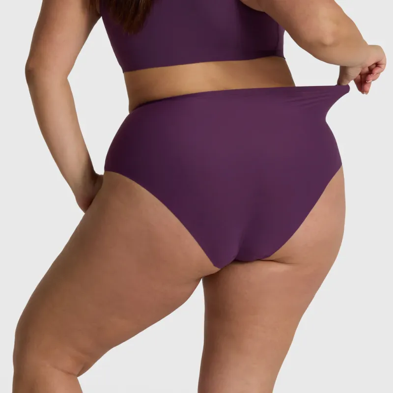 Evelyn &amp; Bobbie High Waisted Retro Bikini Plum