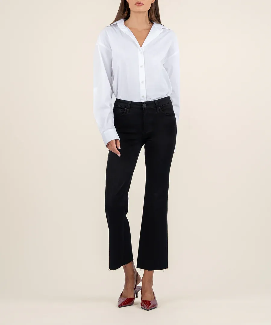 Kut From The Kloth Kelsey Mid Rise Ankle Flare Black