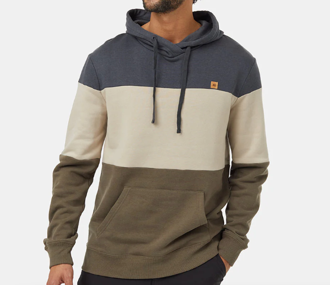 Ten Tree M TreeFleece Blocked Reynard Hoodie graphite pale oak tundra