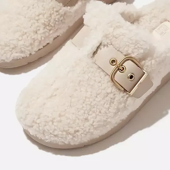 FitFlop Gen-FF Buckle Curly Shearling/Leather Mule