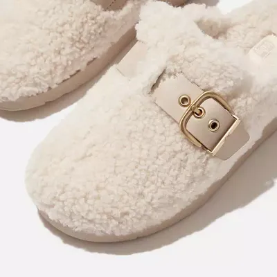 FitFlop Gen-FF Buckle Curly Shearling/Leather Mule