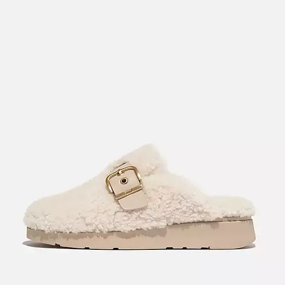 FitFlop Gen-FF Buckle Curly Shearling/Leather Mule