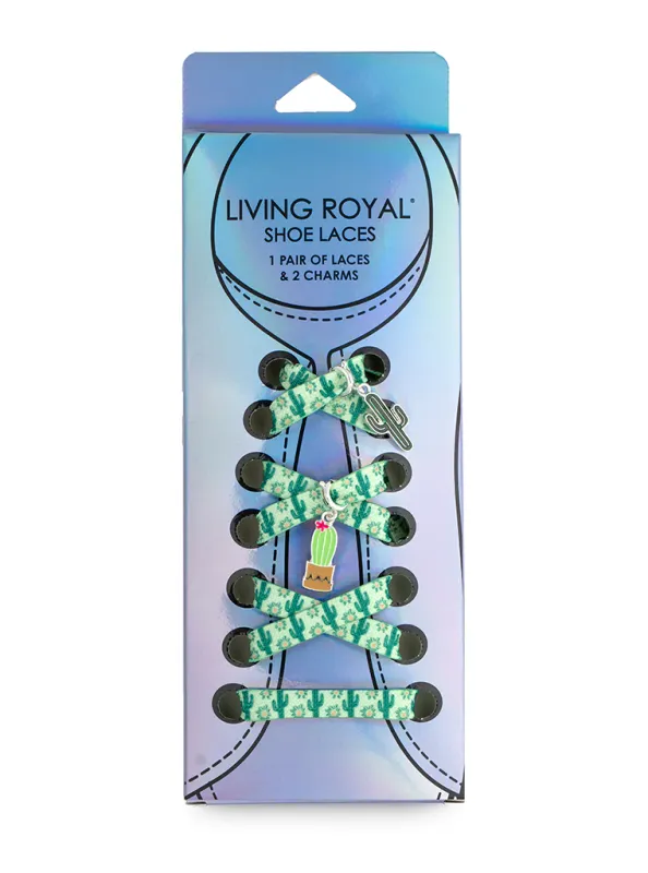 Living Royal Cactus Shoe Laces and Charm Set