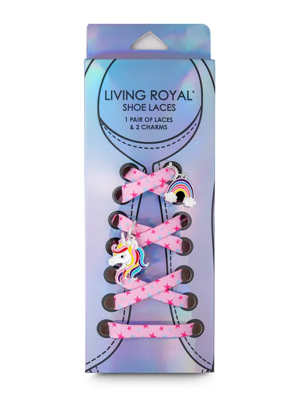 Living Royal Rainbow Smile Shoe Laces and Charm Set