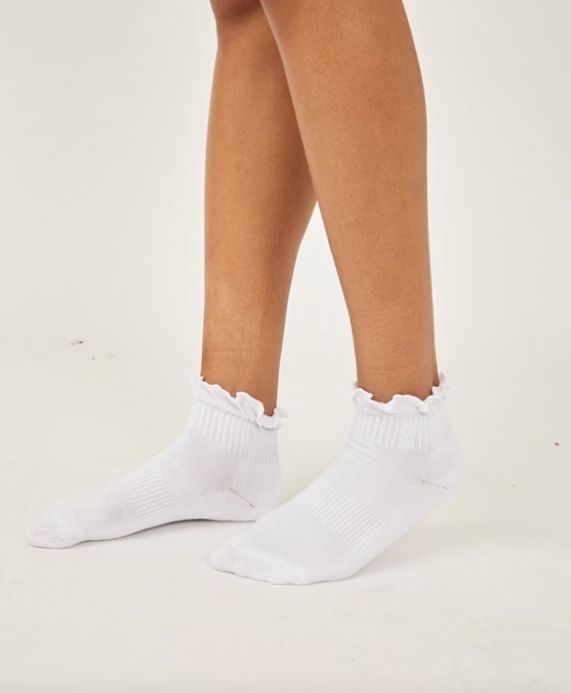 Free People Movement Classic Ruffle Sock, Color: White
