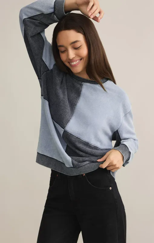Z Supply Fair &amp; Square Denim Sweatshirt