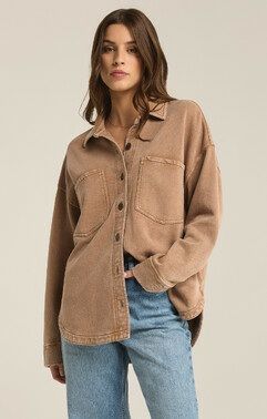 Z Supply All Day Knit Denim Jacket Campfire