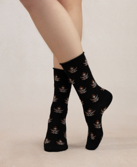 Bleuforet Floral Merino Wool Socks