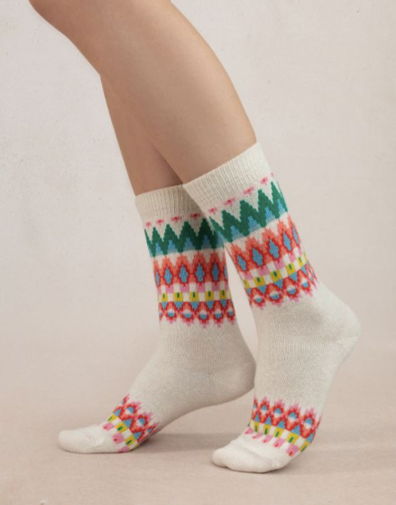 Bleuforet Wool &amp; Cashmere Jacquard Socks