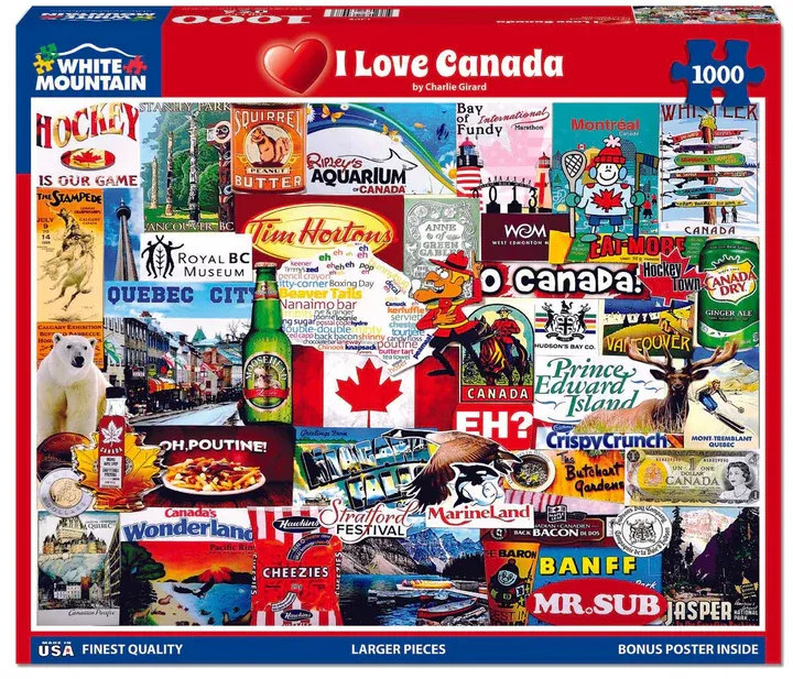 White Mountain I Love Canada Puzzle 1000 pc