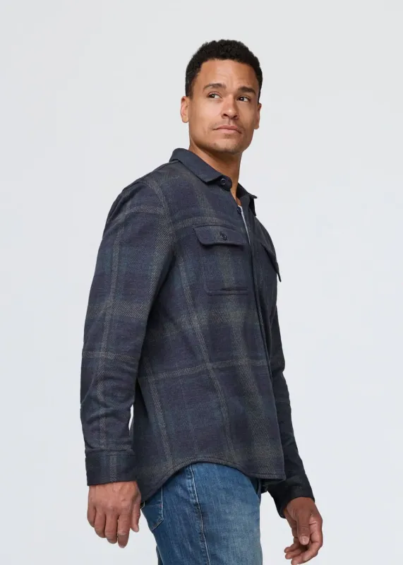 DUER Performance Flannel Button Down Heather Blue 