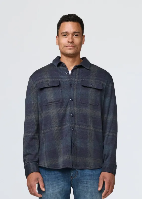 DUER Performance Flannel Button Down Heather Blue