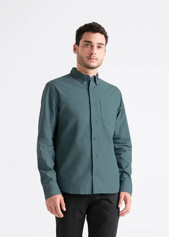 DUER Performance Stretch Button Down Smoke Blue