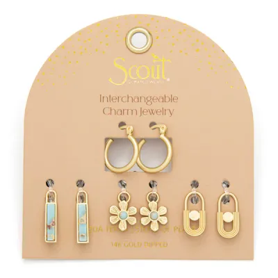 Scout Interchangeable Charm Earring Aqua Terra Gold