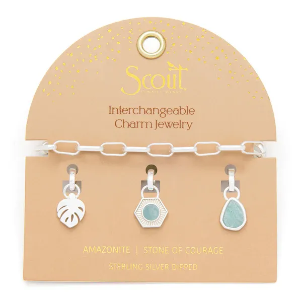 Scout Interchangeable Charm Bracelet Amazonite Silver