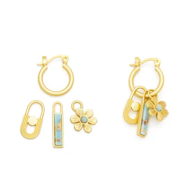 Scout Interchangeable Charm Earring Aqua Terra Gold