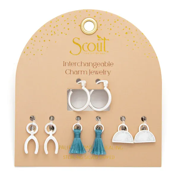 Scout Interchangeable Charm Earring Opalite Silver
