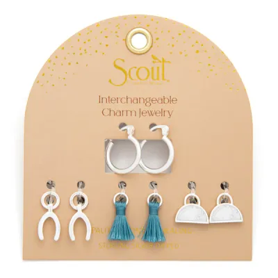 Scout Interchangeable Charm Earring Opalite Silver