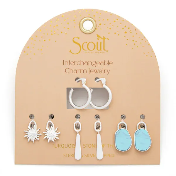 Scout Interchangeable Charm Earring Turquoise Silver